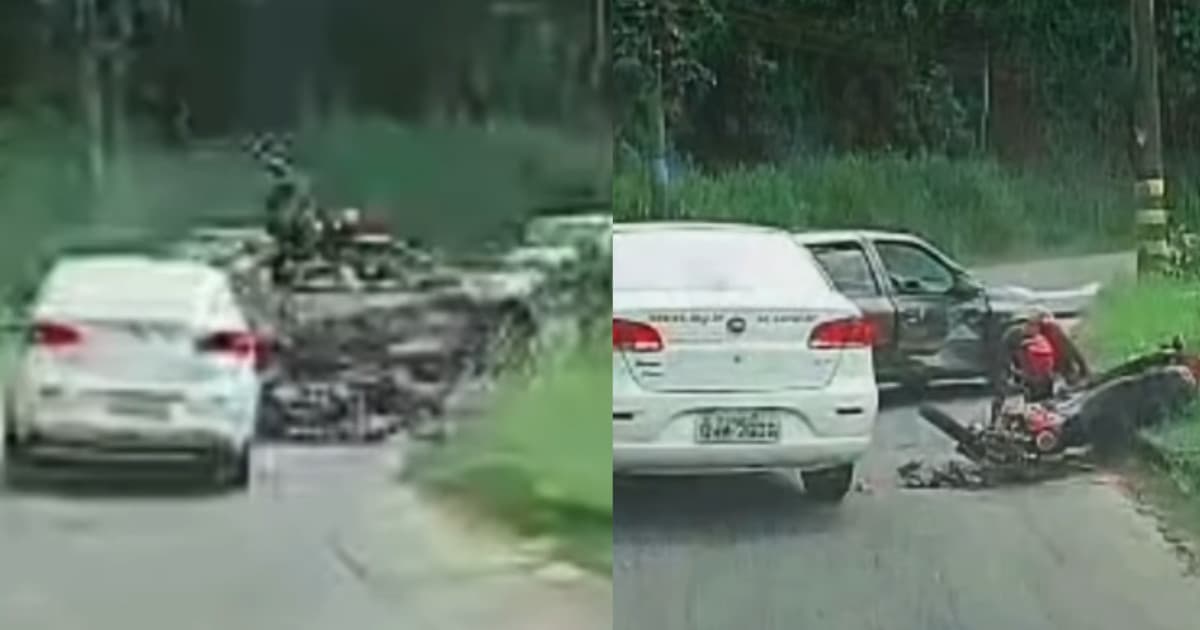 “Em plena sexta-feira 13″: motociclista “azarado” é surpreendido por carro desgovernado em SC