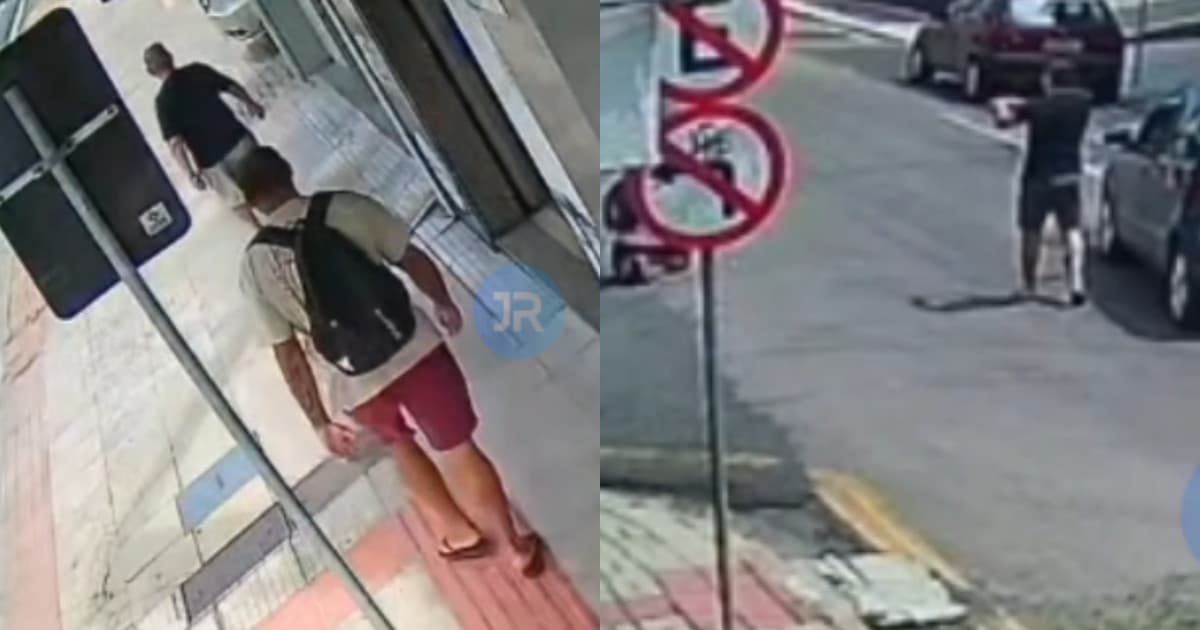 PM de folga surpreende “chinelão” que atacou idoso em plena luz do dia em SC