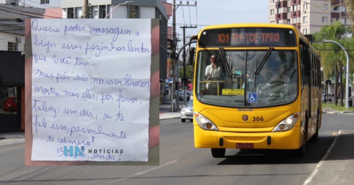 “Tar4d0 do pé”: homem é denunciado por colocar bilhetes íntimos em bolsas de passageiras em ônibus de SC
