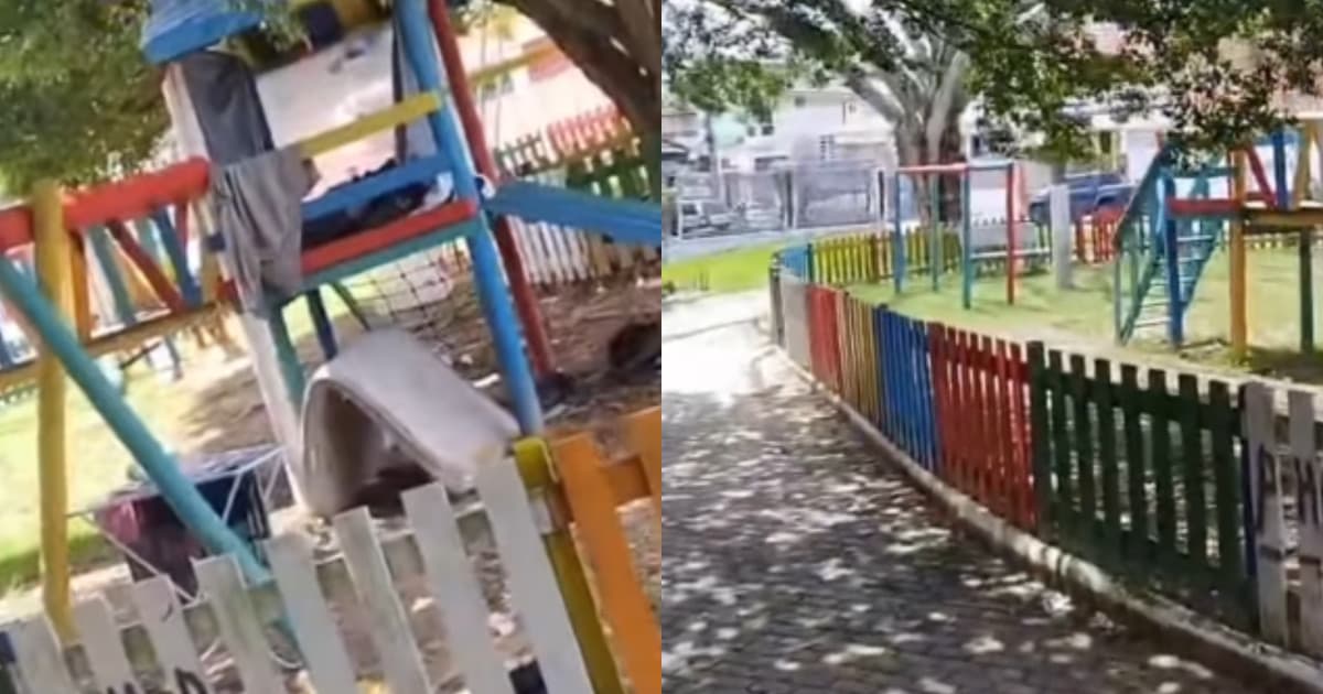 “Meu parque minha vida”: casinha de criança vira abrigo improvisado e revolta moradores em Florianópolis