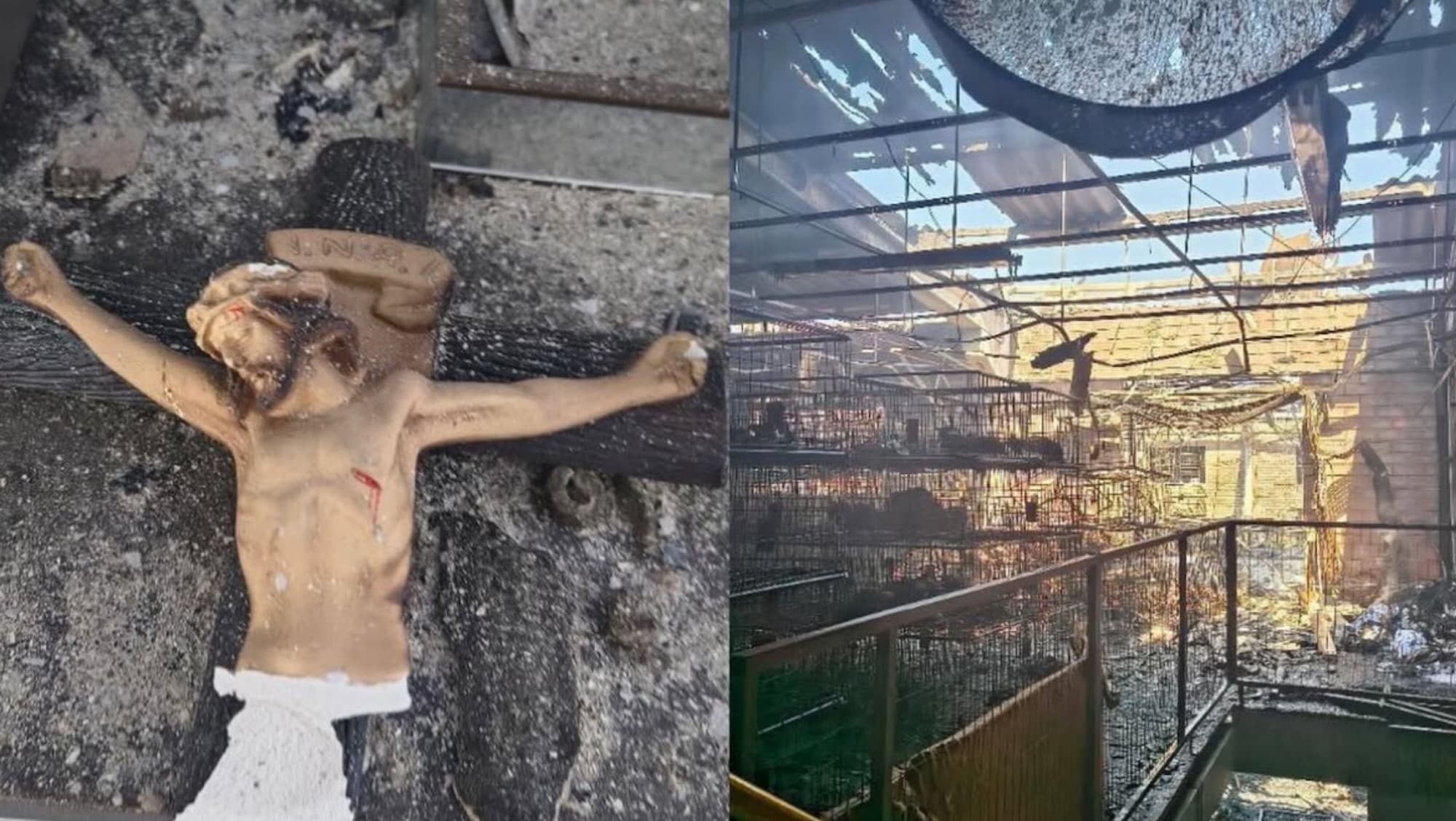 Imagem de Jesus permanece intacta após incêndio destruir empresa em SC