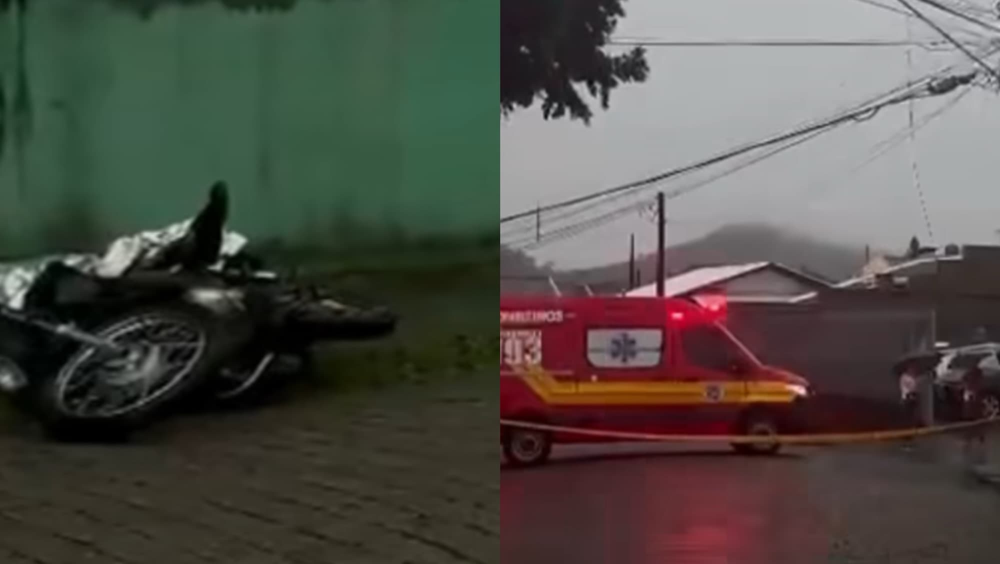 Fio energizado de 27 mil volts atinge motociclista e causa morte durante temporal em SC