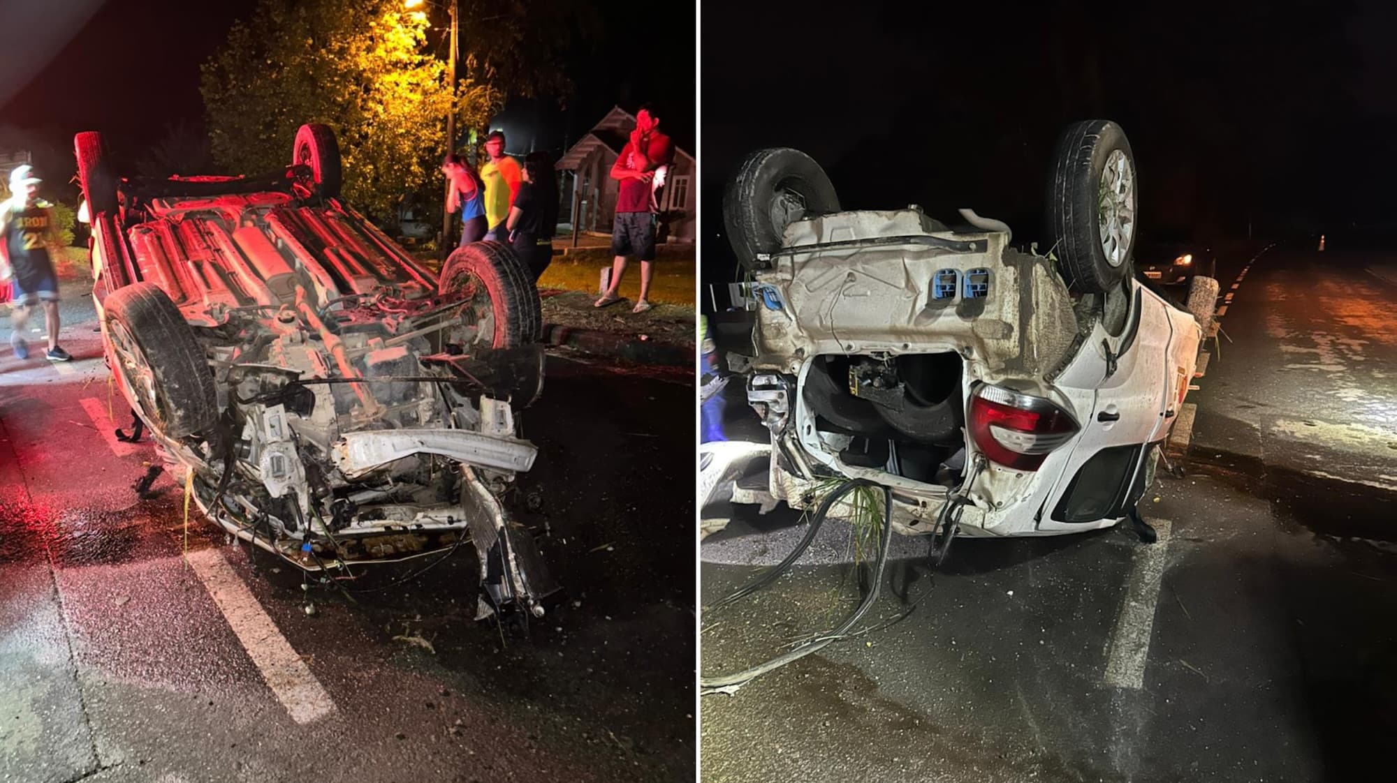 Capotamento na madrugada deixa jovem ferido na SC-108