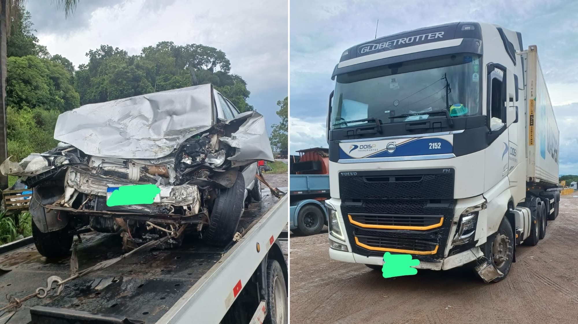 “Carro completamente destruído”: motorista fica preso às ferragens após colisão violenta na BR-470