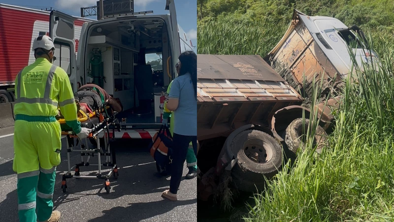Caminhão perde controle, invade pista contrária e provoca grave acidente na BR-101