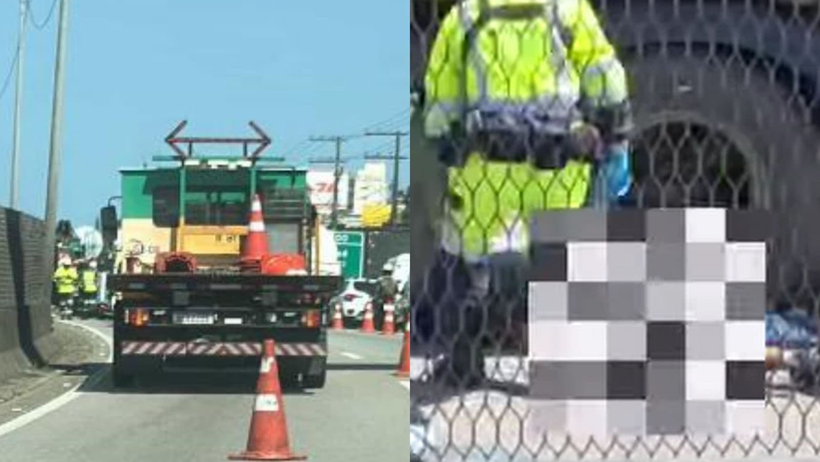 Motociclista para embaixo de caminhão após acidente na BR-101 na Grande Florianópolis