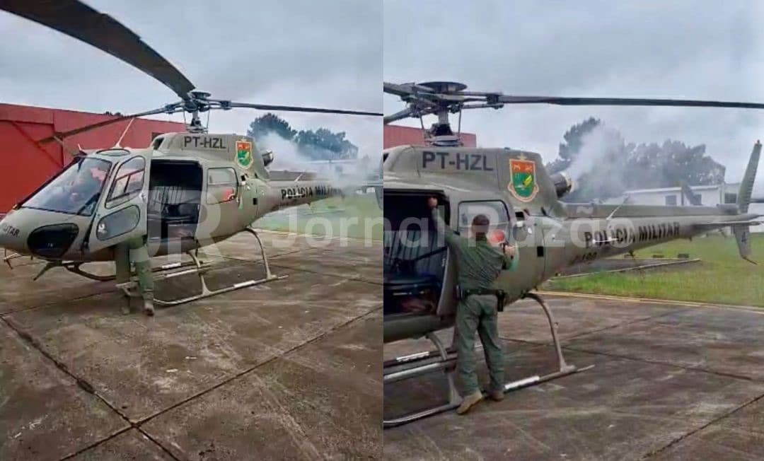 URGENTE: Helicóptero da PMSC tem pane no ar e piloto salva tripulação com pouso de emergência