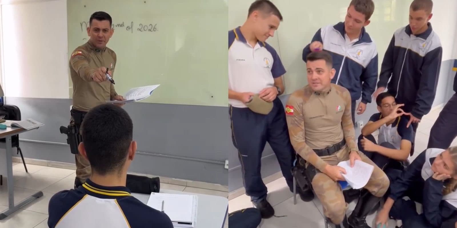 “Se você não copiar, vai me conhecer”: vídeo em escola policial militar de SC viraliza nas redes