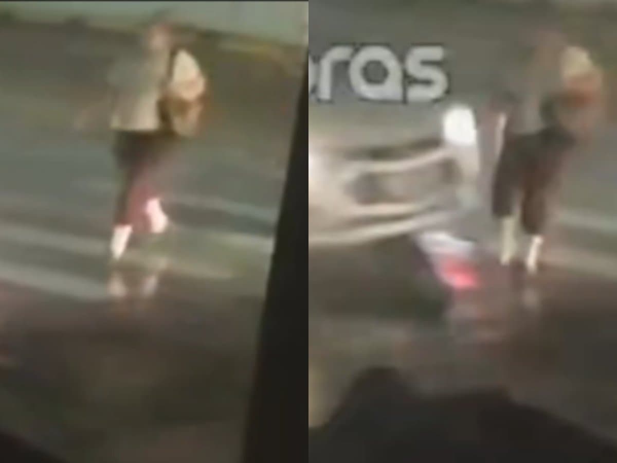 Idosa de 76 anos é atropelada ao tentar atravessar faixa de pedestres em Brusque; VÍDEO