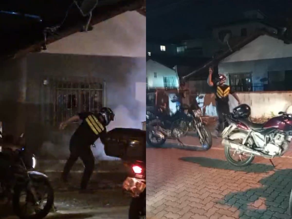 “Jogaram até bomba de cocô”: motoboys se vingam de morador que ameaçou entregador com facão em Joinville