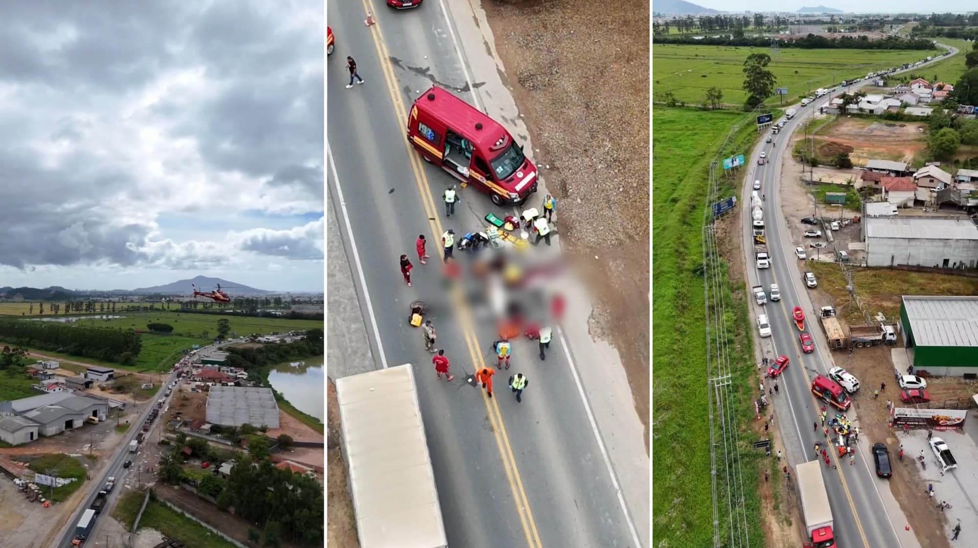 URGENTE: Grave acidente em Tijucas mobiliza “corrida pela vida” na SC-410