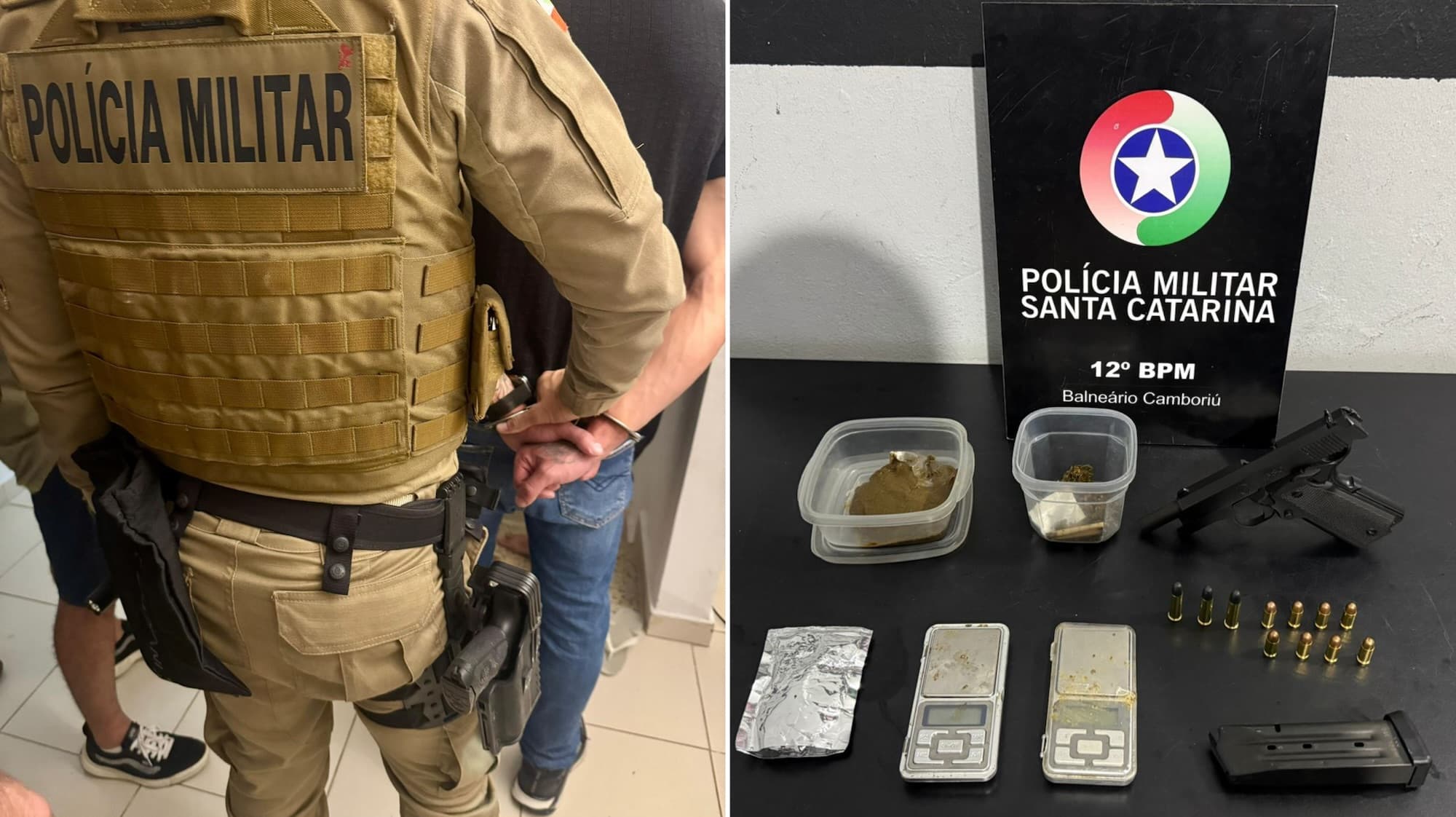 Operação da PM termina com quatro presos e grande apreensão de drogas no Litoral de SC