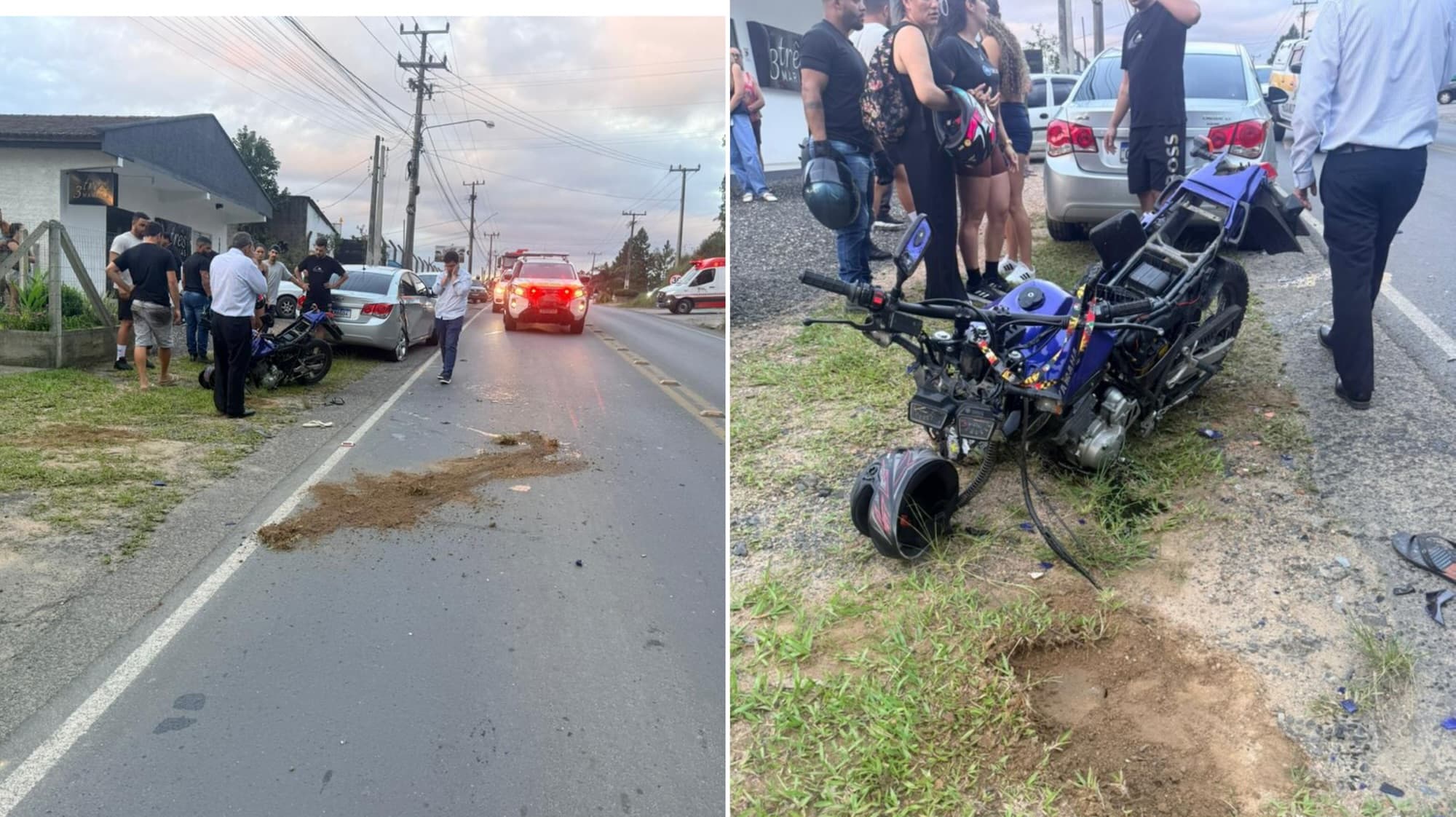 Adolescente de 13 anos morre após colisão entre moto e carro na SC-390 