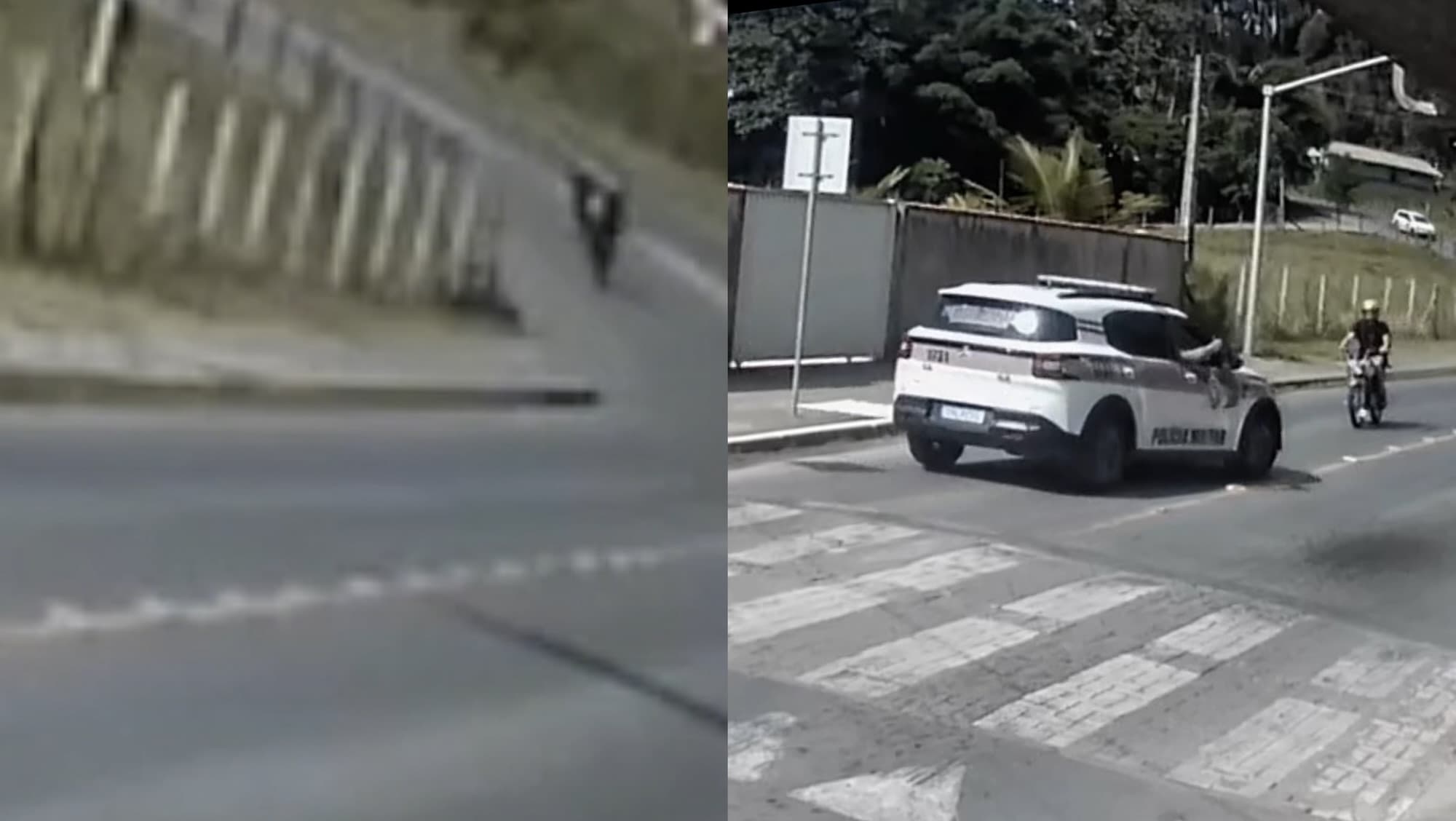 Motociclista tem o pior momento durante grau ao se deparar com a “barca” da PM em SC