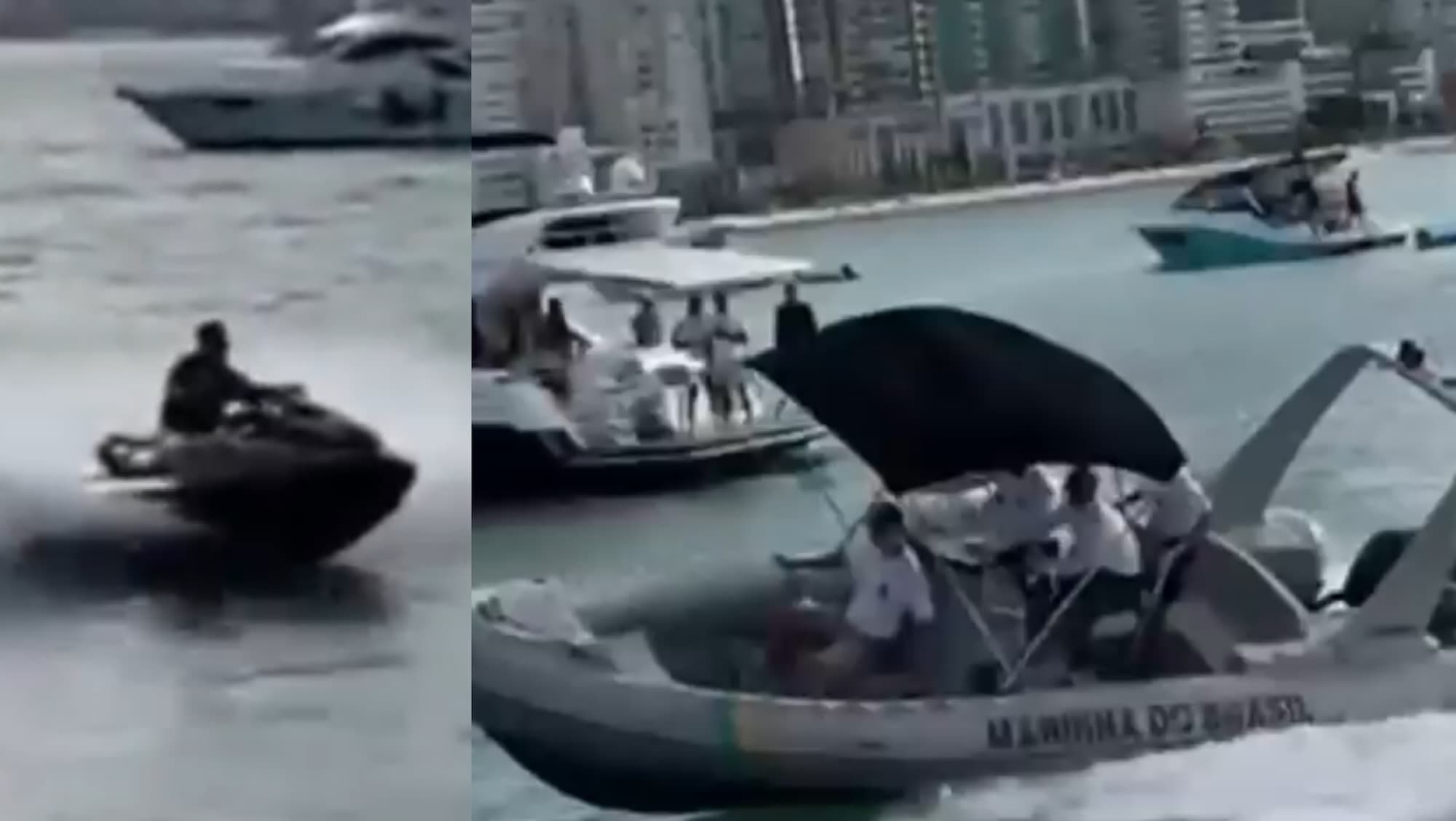 Marinha persegue jet ski que fugiu de fiscalização em Balneário Camboriú
