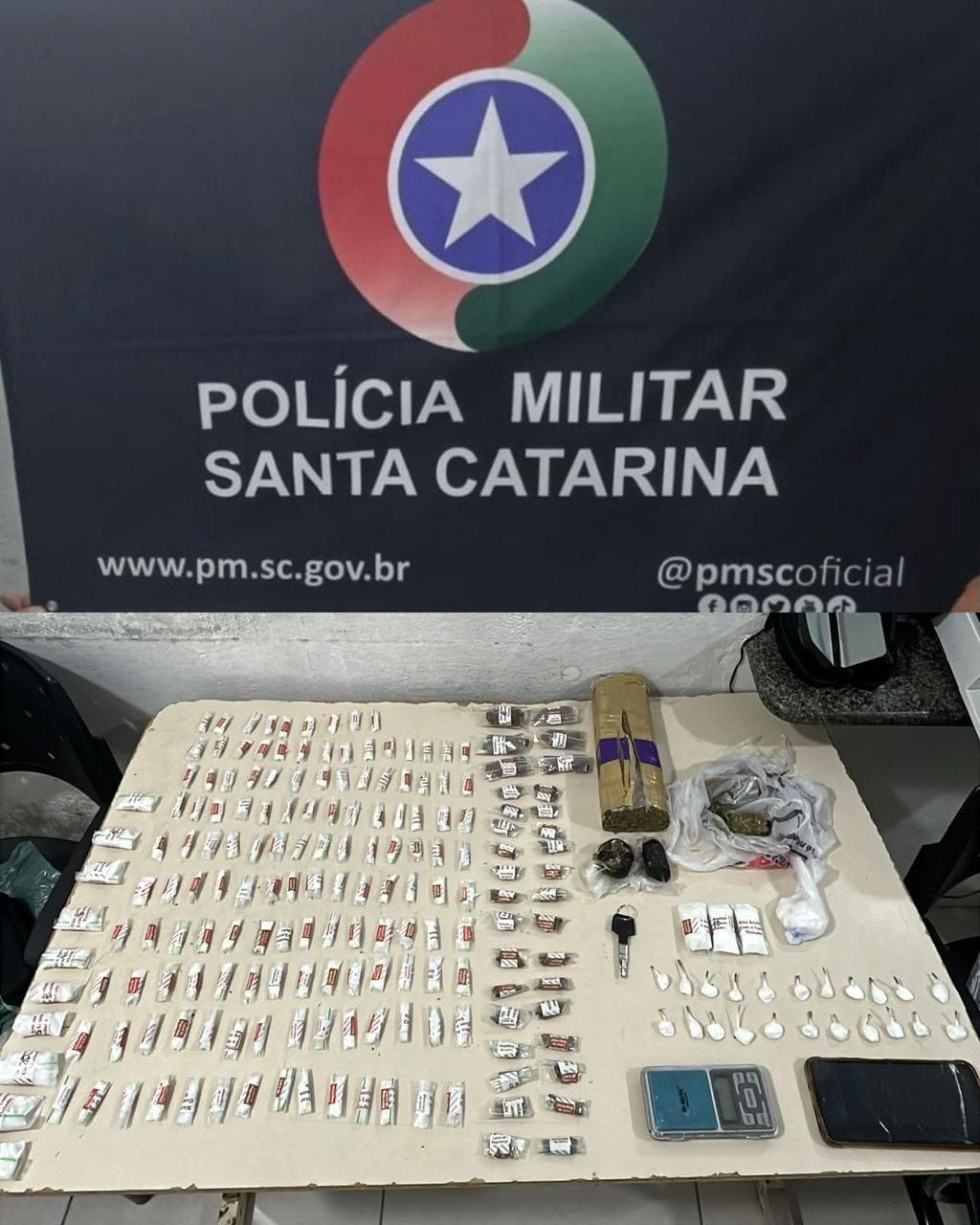 Pai usa filho de 14 anos para entregar droga a R$ 50 a porção em Itapema e é preso pela PM