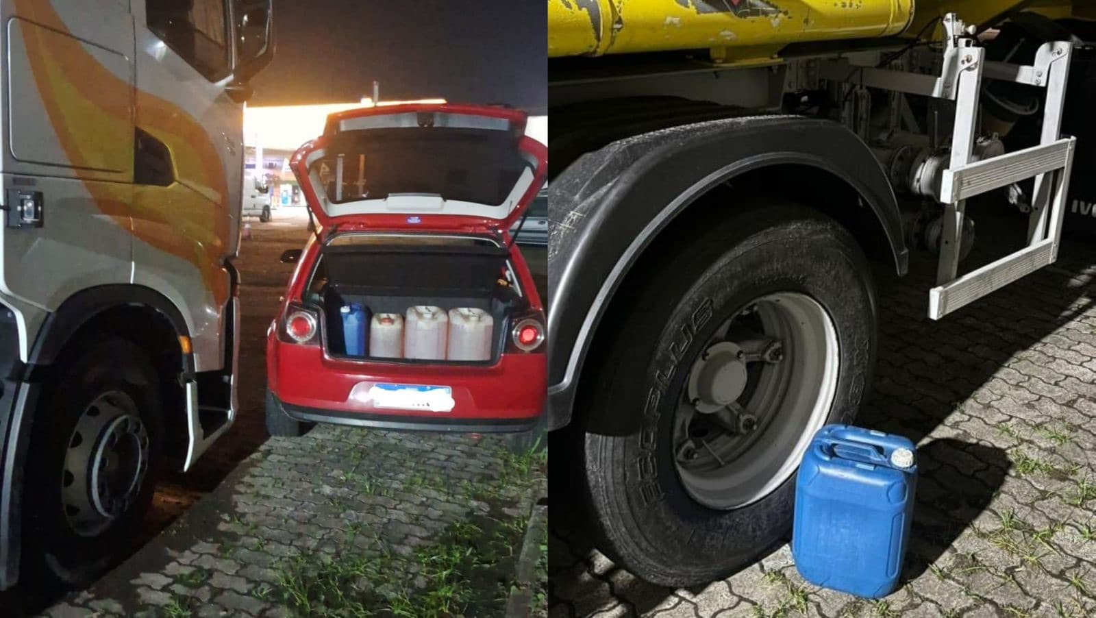 Caminhoneiro é flagrado furtando gasolina de caminhão da própria empresa em SC