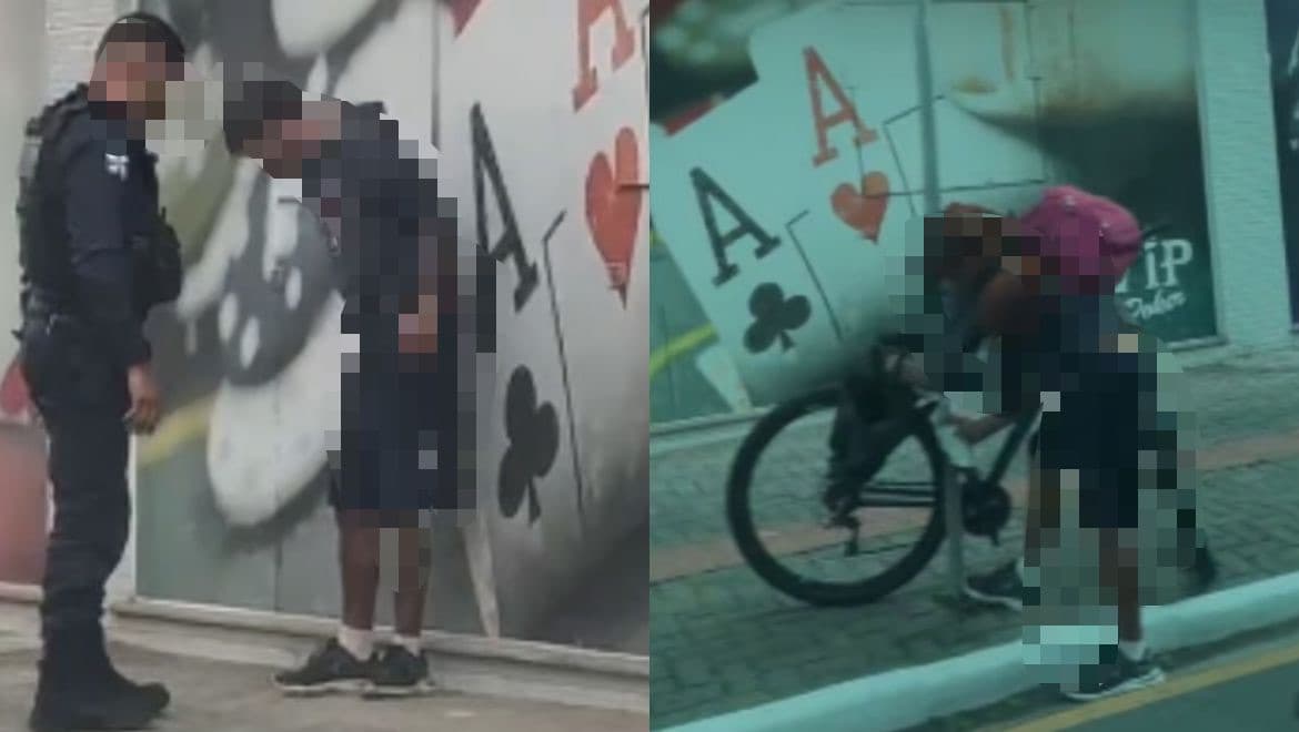 Dono de bike é confundido com ladrão ao tentar destravar o próprio cadeado em Balneário Camboriú