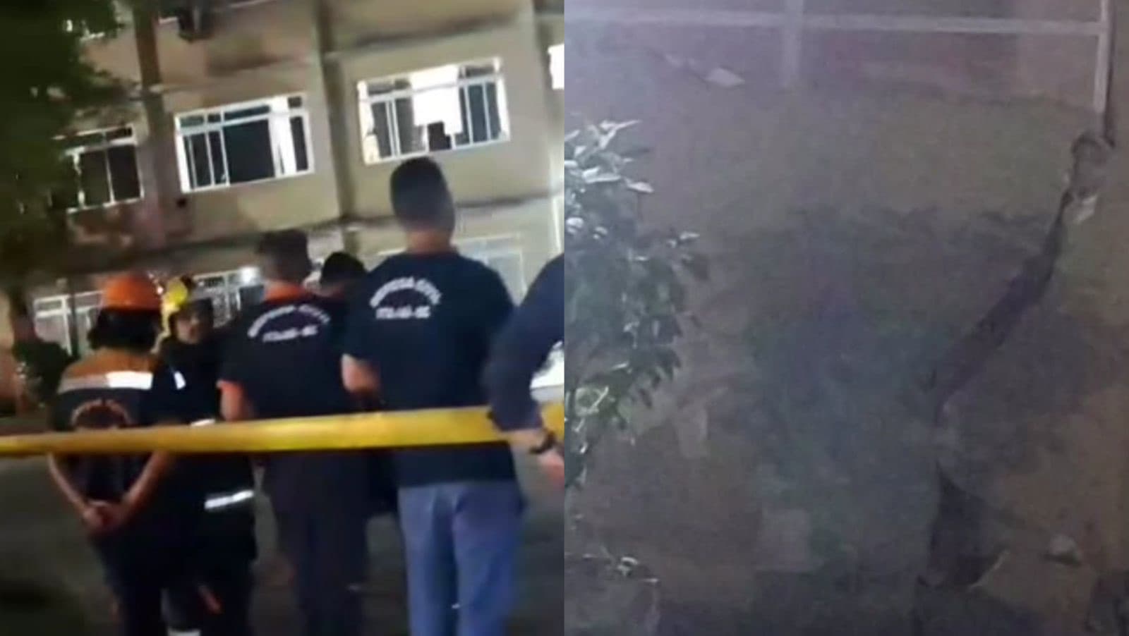 URGENTE: Moradores são retirados às pressas de prédio após afundamento e rachaduras em Itajaí