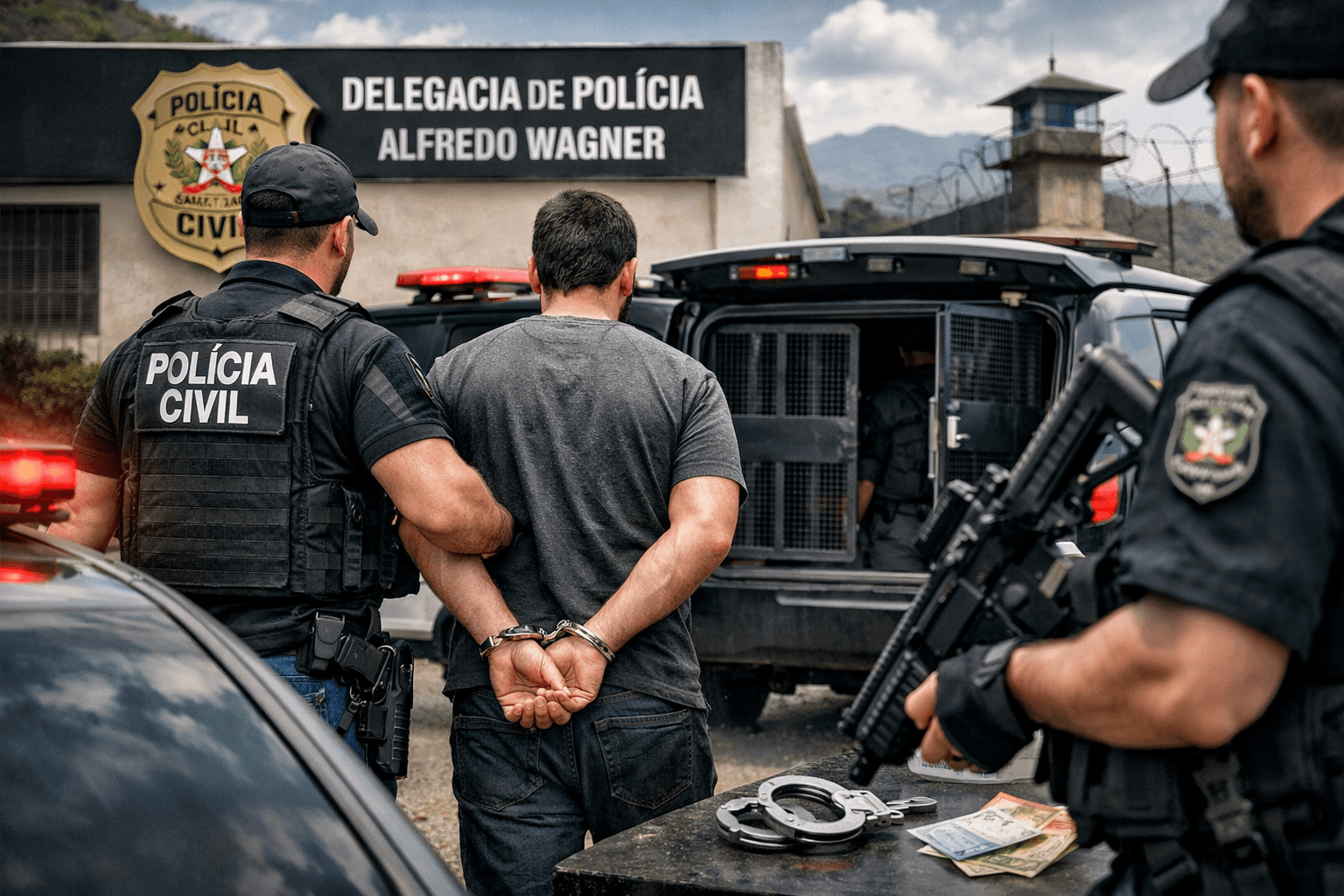 Polícia Civil caça e prende homem condenado por roubo à mão armada em Alfredo Wagner