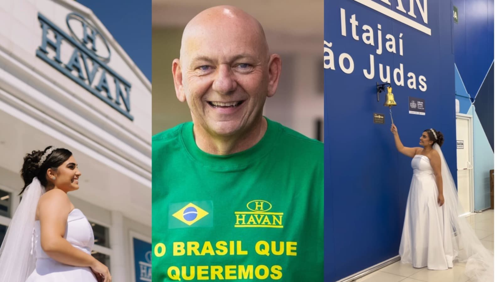 “Nem igreja, nem jardim”: noiva escolhe Havan de Itajaí como cenário para fotos do casamento