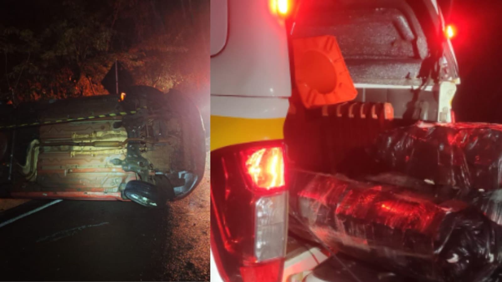 Acidente revela 130 kg de maconha escondidos em carro com adolescente no Extremo-Oeste de SC