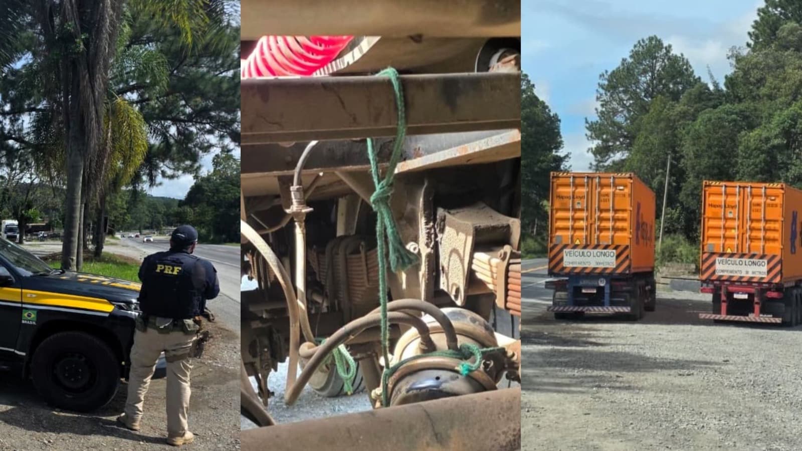 PRF flagra carreta com freio amarrado com corda e 20 toneladas acima do limite em SC