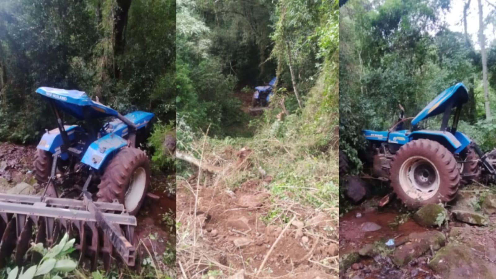 Mulher sobrevive após trator cair em ribanceira de 80 metros e ficar horas sem socorro em SC