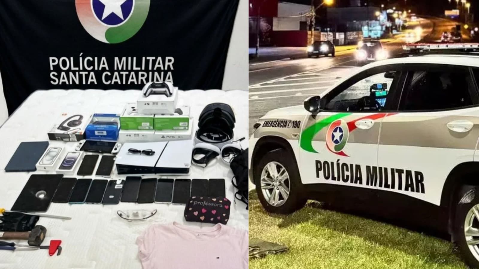 Mulher é presa com mochilas cheias de eletrônicos avaliados em R$ 53 mil após furtar loja em SC