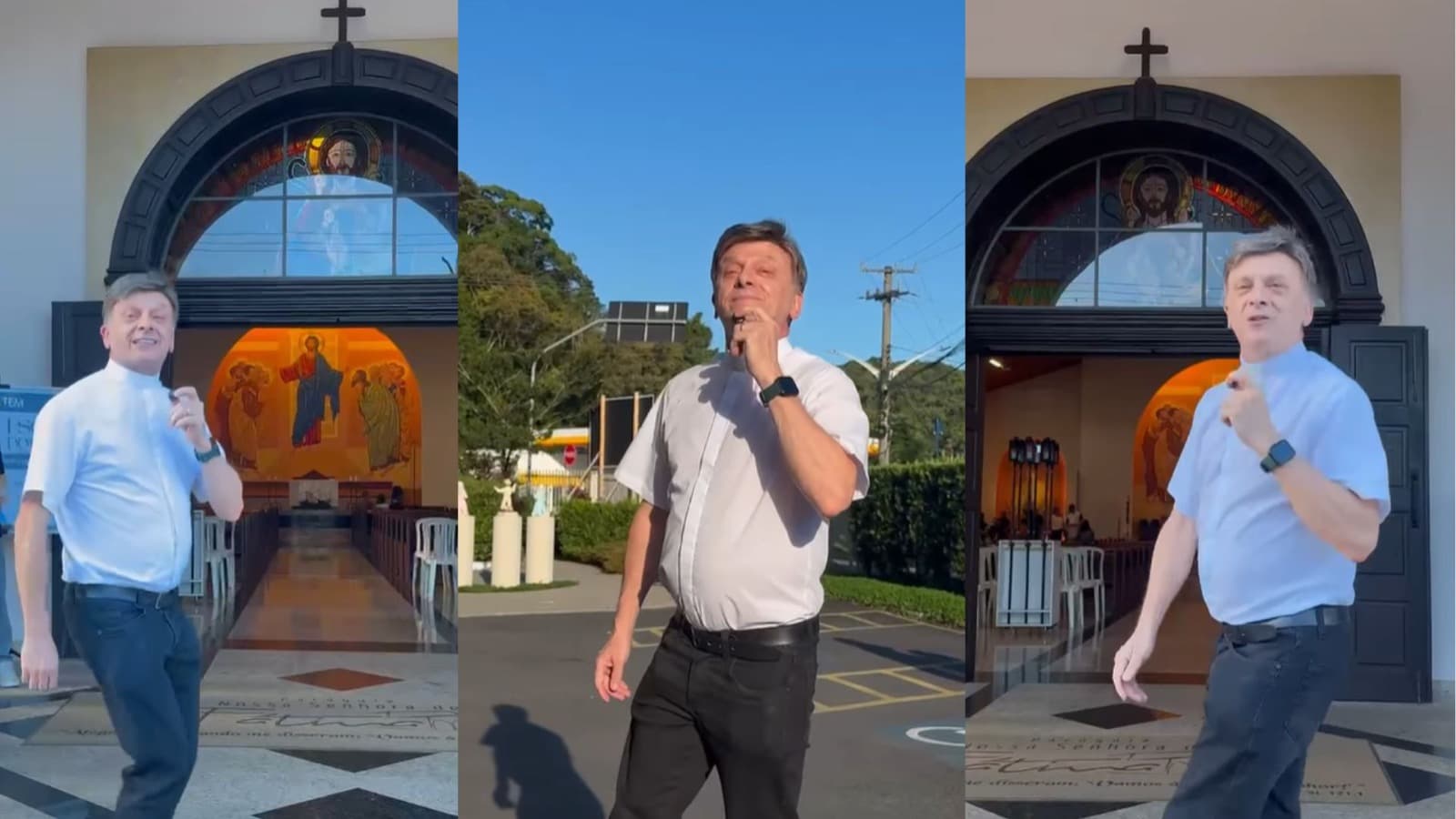 Padre de SC viraliza no TikTok com trend do “Será?” para divulgar festa de padroeira; VÍDEO