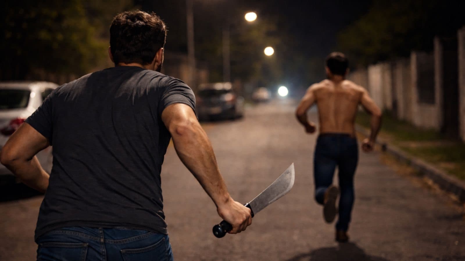 Marido flagra esposa com desconhecido dentro de casa  e corre atrás de homem com facão em SC
