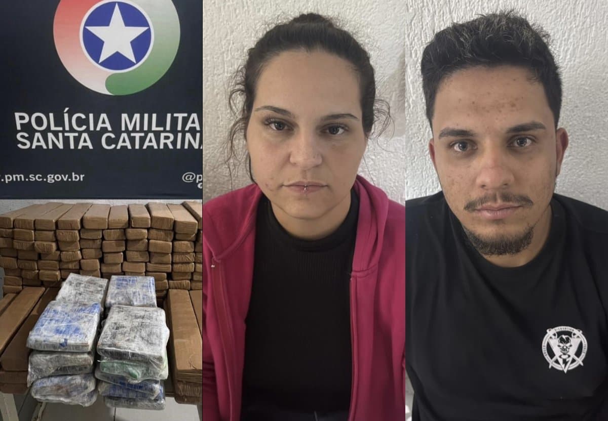 TIJUCAS: Casal é preso pelo Choque com mais de 120 kg de maconha