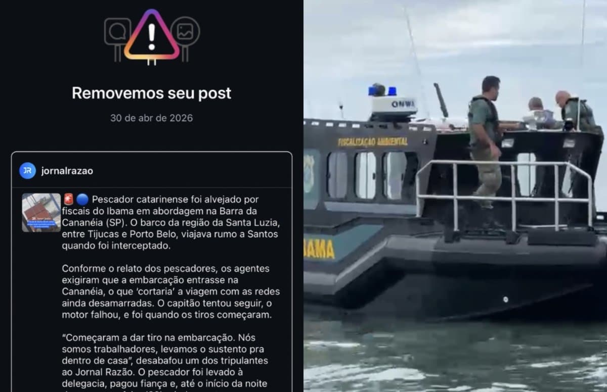 Instagram censura vídeo do JR que mostrava fiscais do Ibama atirando em pescador de SC