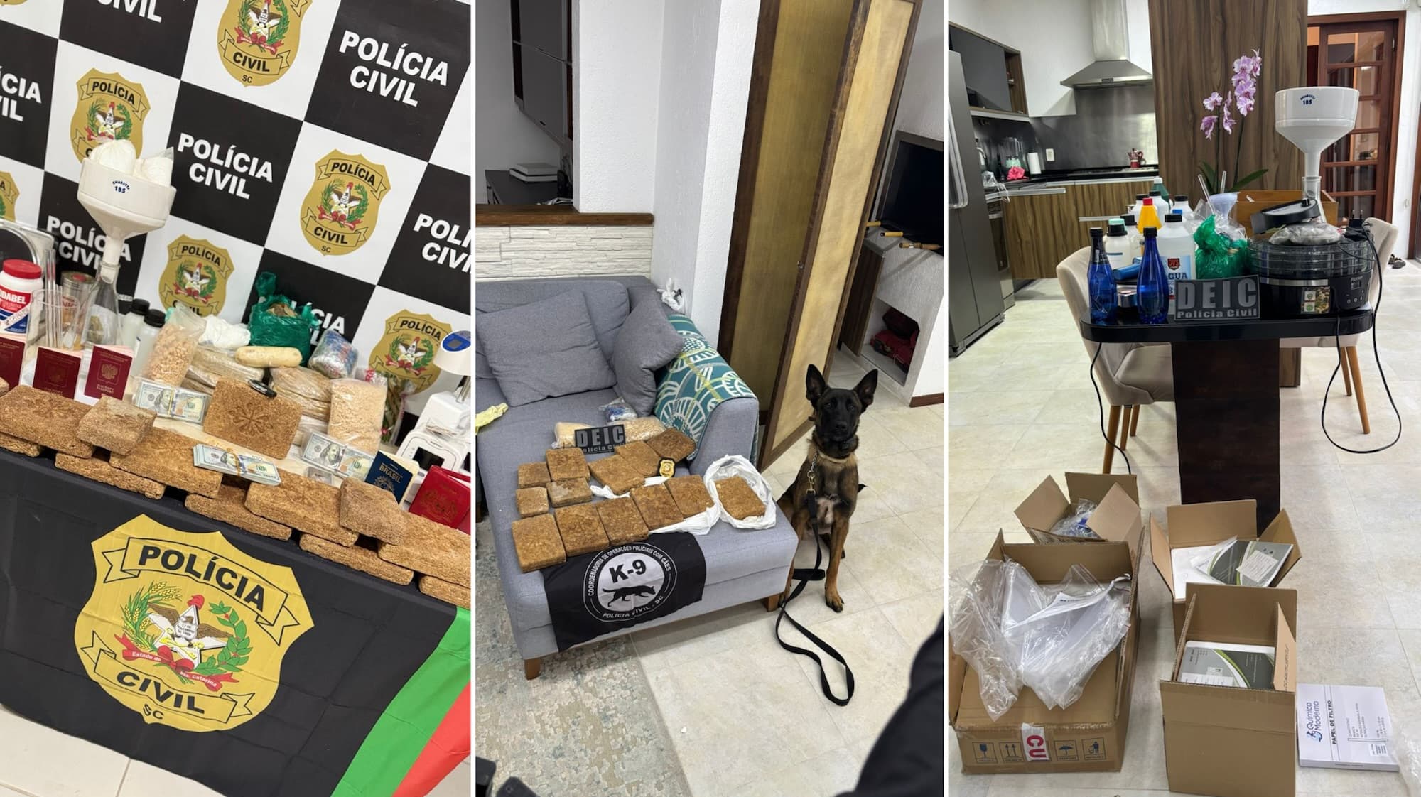 Russo mantinha laboratório de cocaína em mansão de Florianópolis e é preso pela polícia