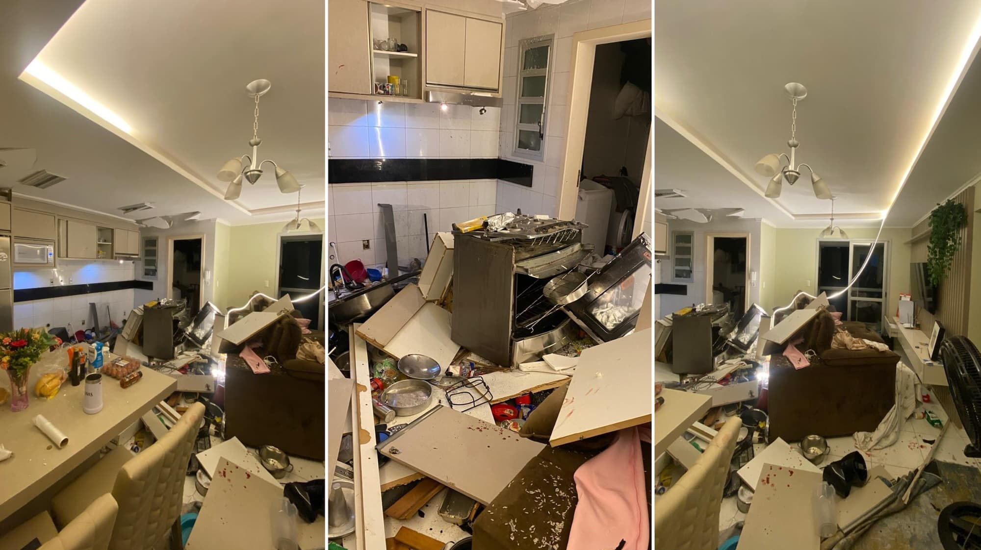 Explosão de gás em apartamento deixa mulher ferida em SC