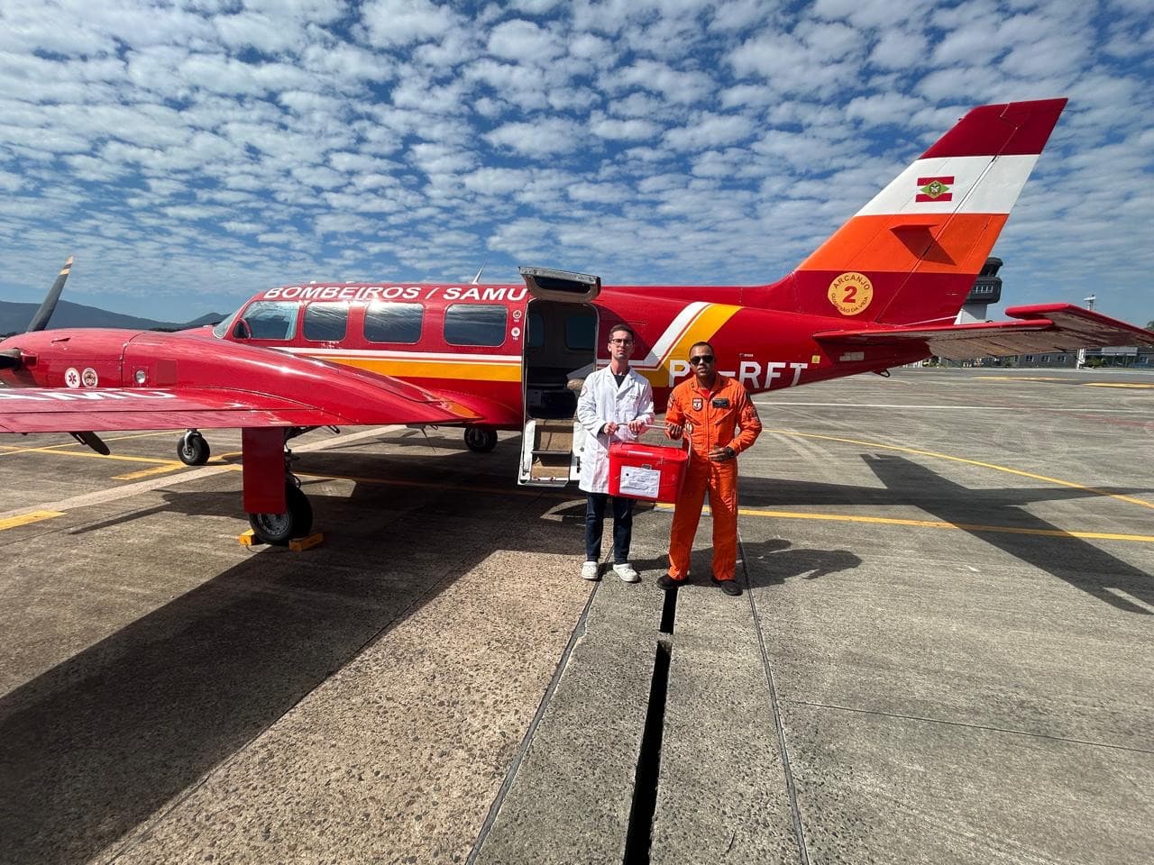 Operação aérea transporta coração, fígado e rins para transplantes em SC