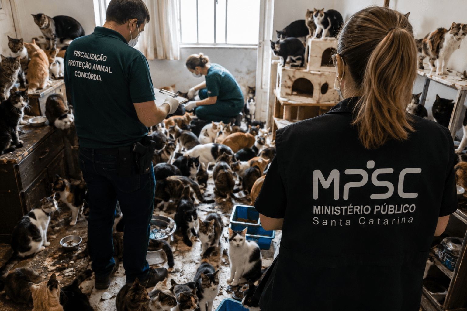MPSC pede entrada forçada em apartamento com cerca de 400 gatos em Concórdia