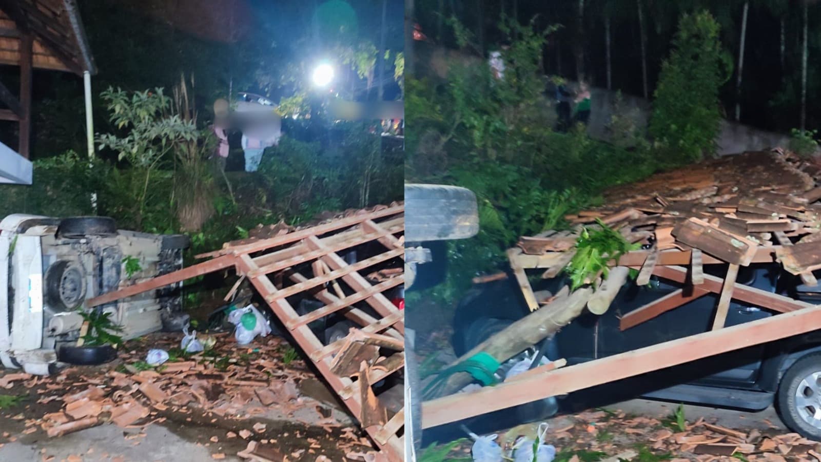 Motorista perde o controle do carro e invade garagem em SC