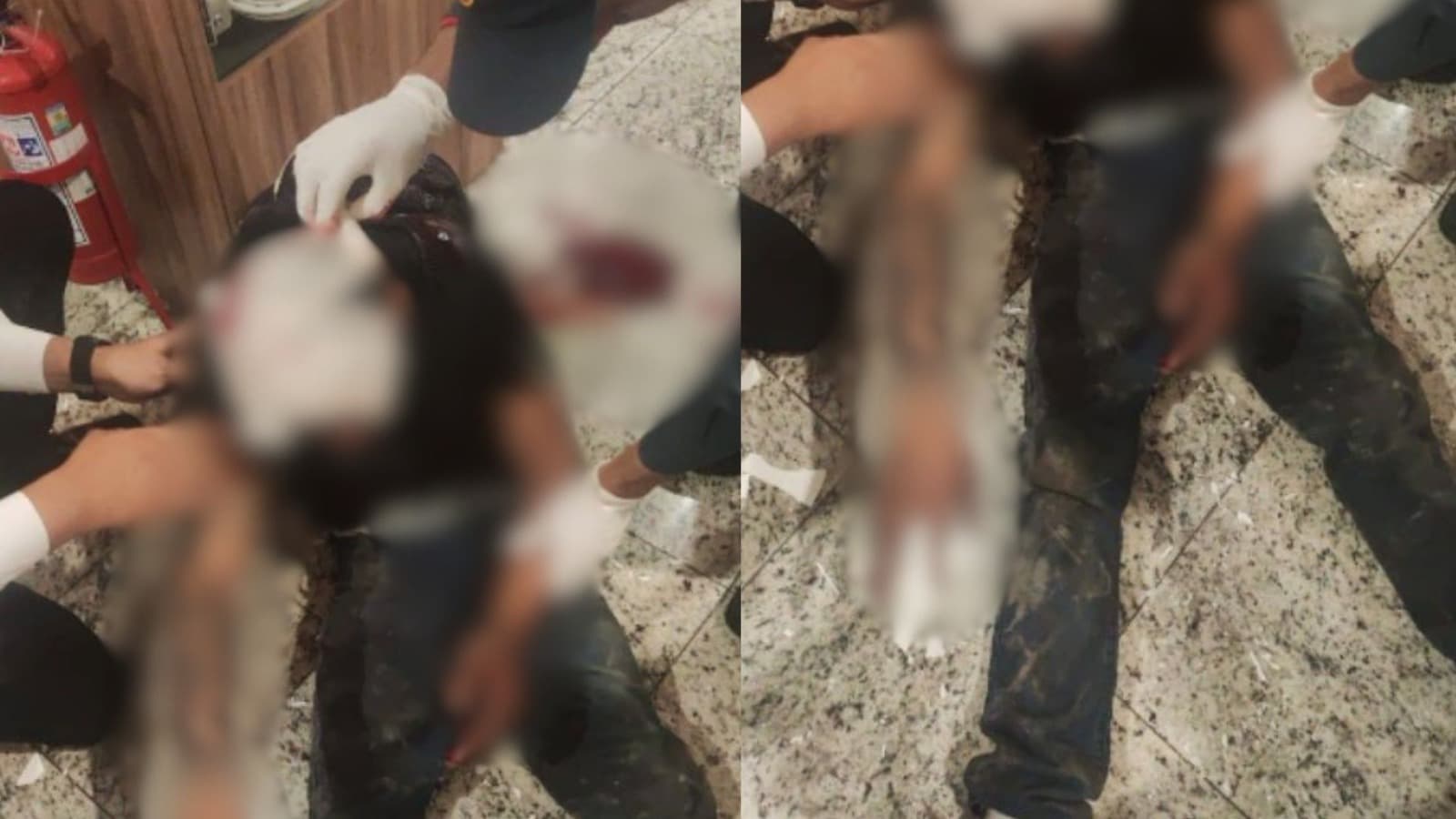 Fuga pelo teto dá errado e homem despenca dentro de restaurante em SC