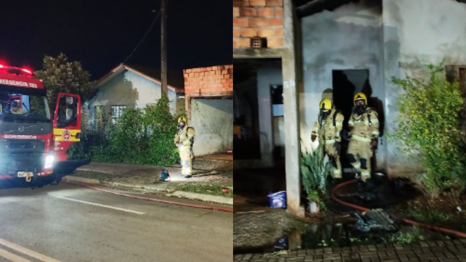 Morador sofre queimaduras de segundo grau após incêndio atingir residência em SC