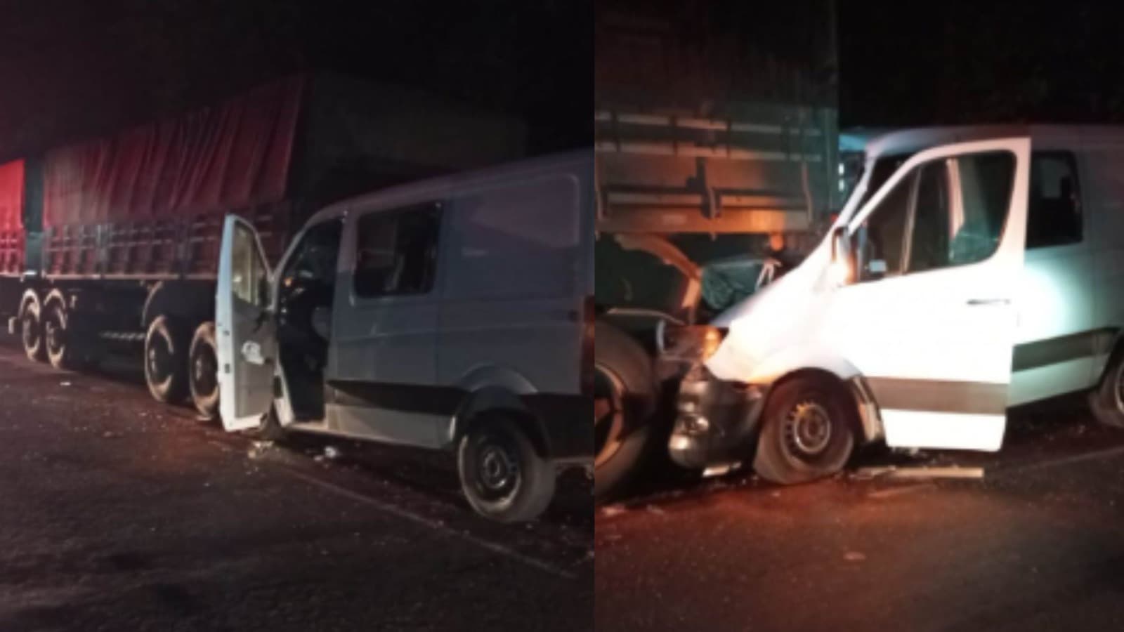 Van com trabalhadores bate em carreta e deixa oito feridos no Oeste de SC