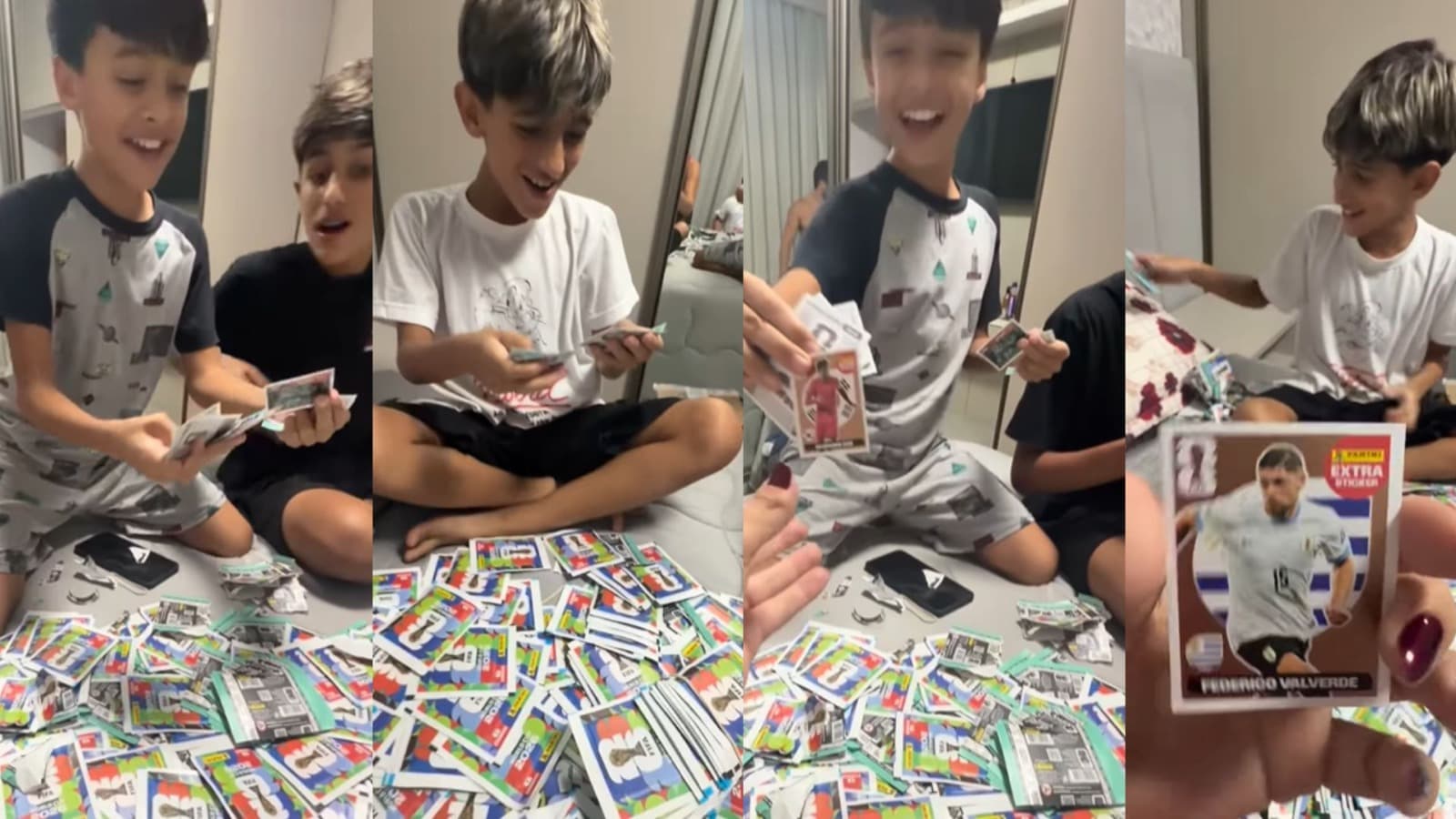 “Tem Messi? Tem CR7?”: mãe catarinense investe R$ 14 mil em figurinhas e viraliza; VÍDEO
