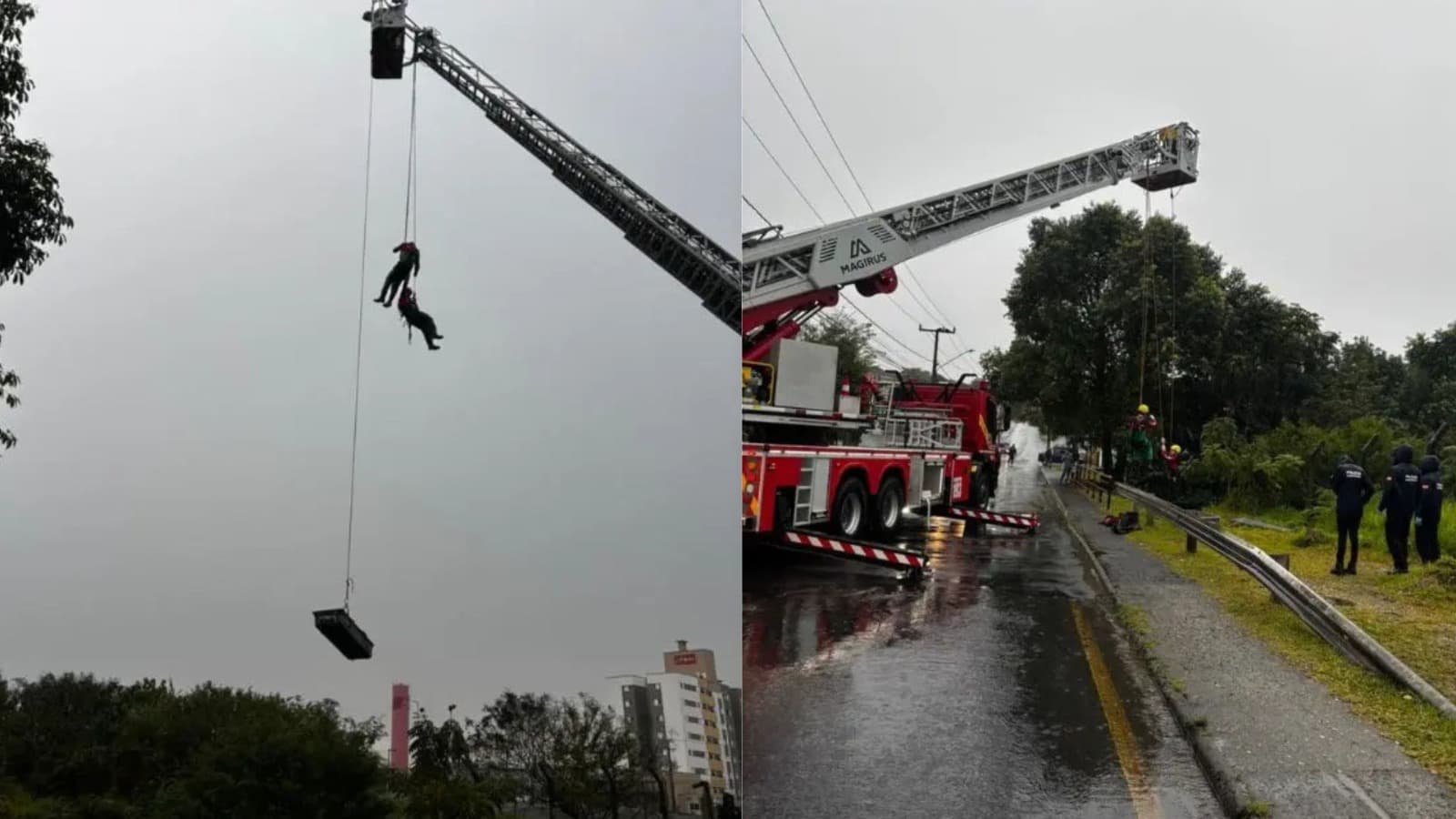 Bombeiros descem até leito de rio para remover corpo encontrado em Criciúma