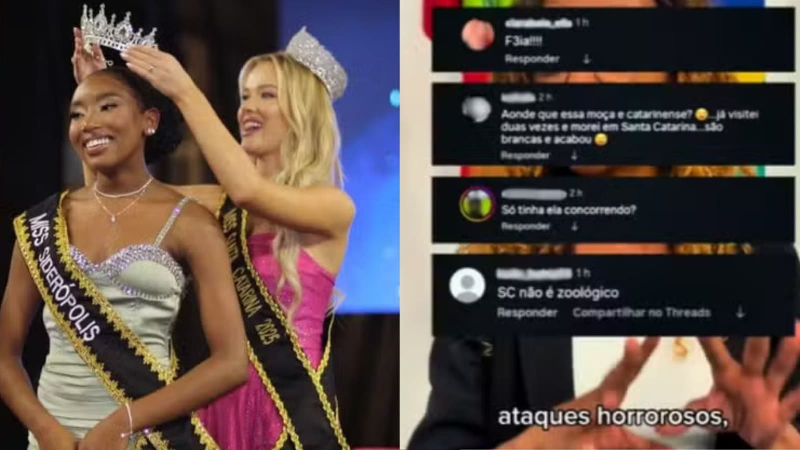 “Santa Catarina não é um zoológico”: Justiça manda identificar autores de ataques racistas contra Miss SC