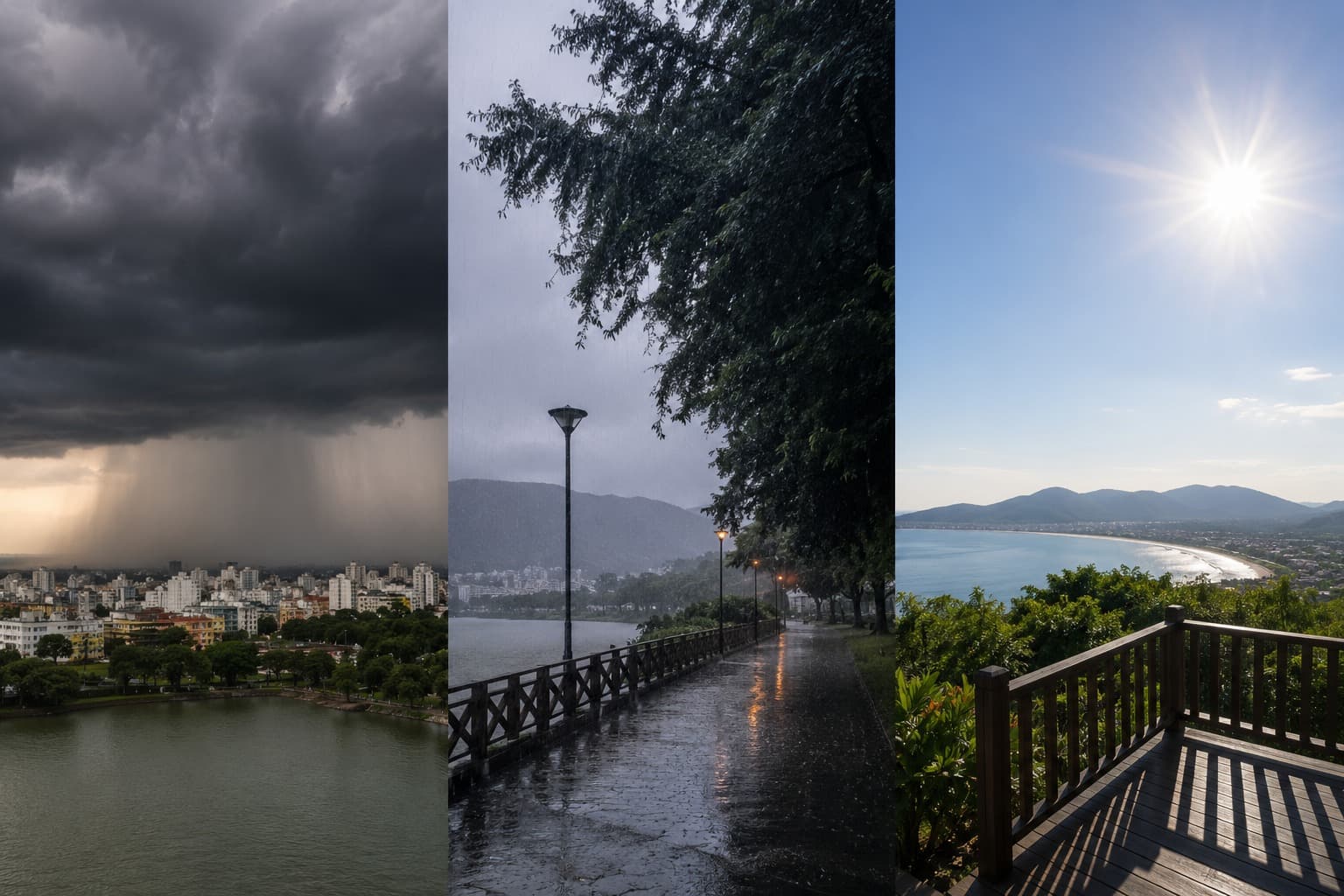 Santa Catarina terá fim de semana com chuva forte e risco de temporais; domingo será de sol