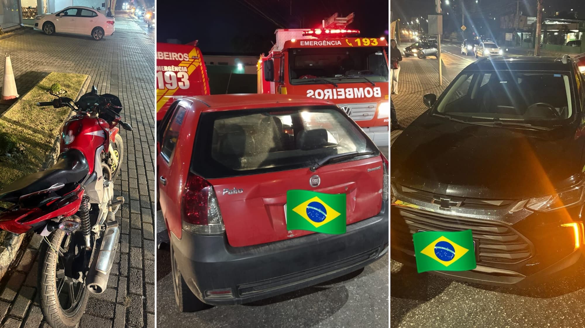 Mulher e homem sem capacete sofrem fraturas após acidente em Brusque