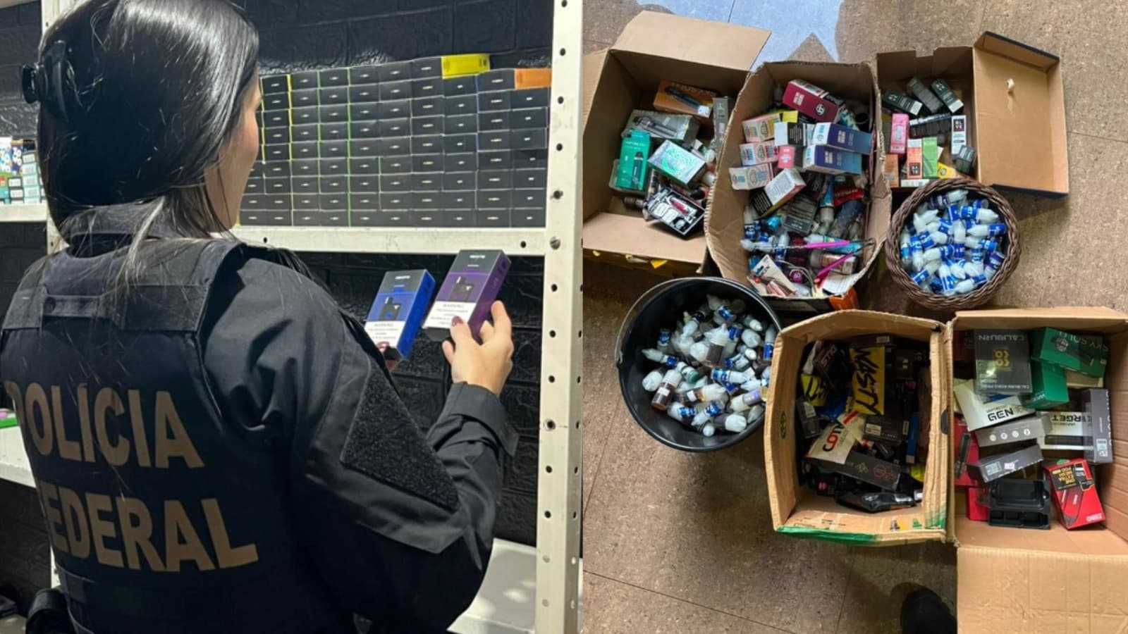 PF desencadeia megaoperação contra mercado clandestino de cigarros e vapes em SC