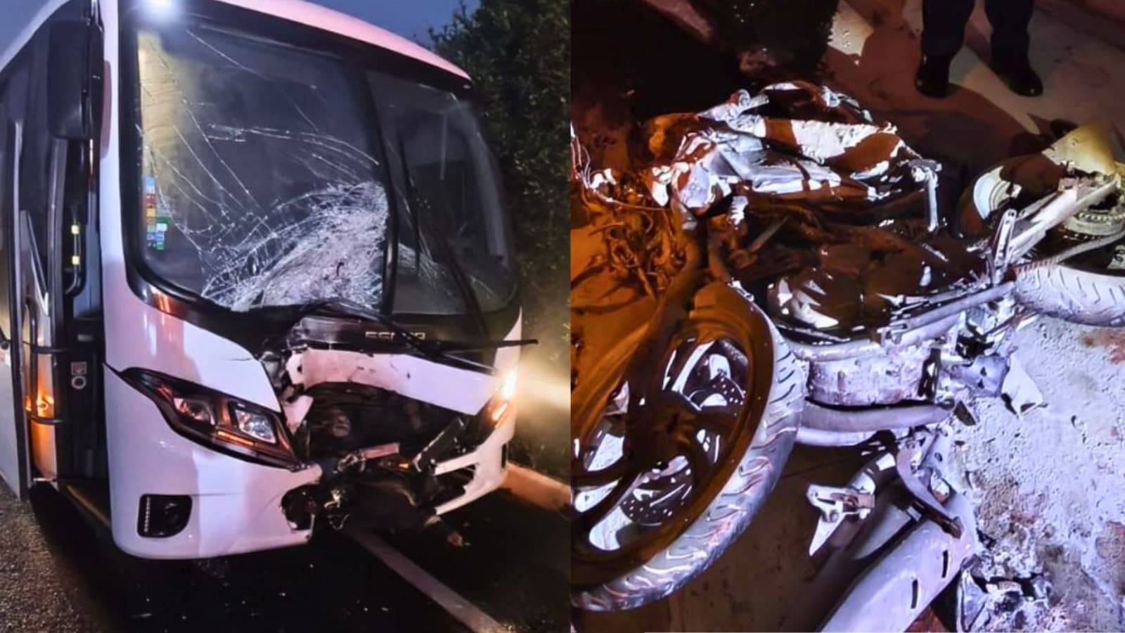 Motociclista e garupa morrem em colisão frontal com ônibus na BR-280 em SC