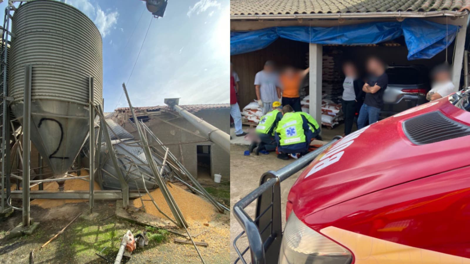 Trabalhador de 45 anos fica ferido após desabamento de silo no Sul de SC