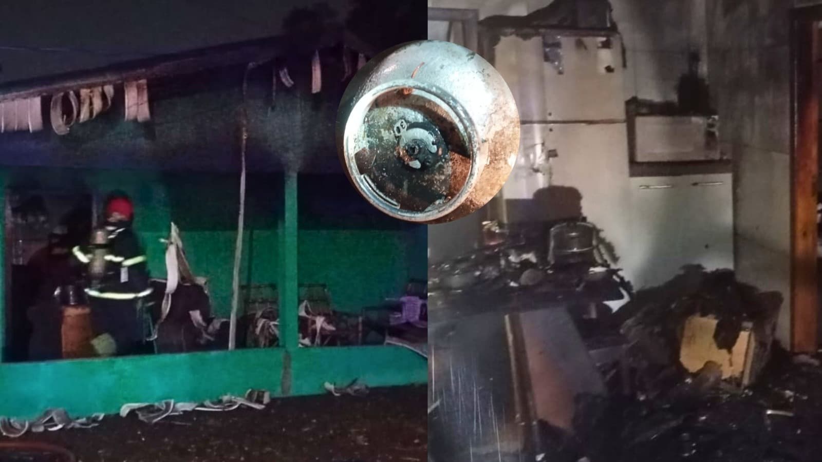 Pai entra em casa em chamas para salvar o filho e fica ferido após botijão de gás explodir em SC